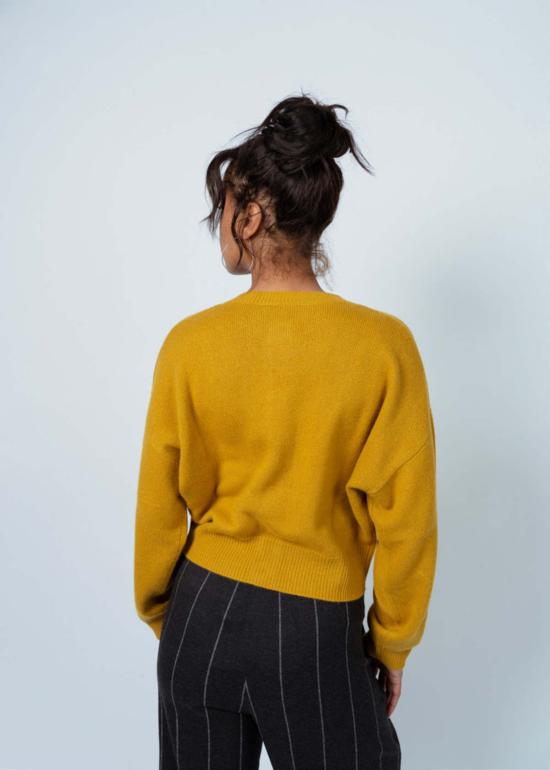  오디 가디건 캐시미어 카디건 골든 옐로우 - ODEEH