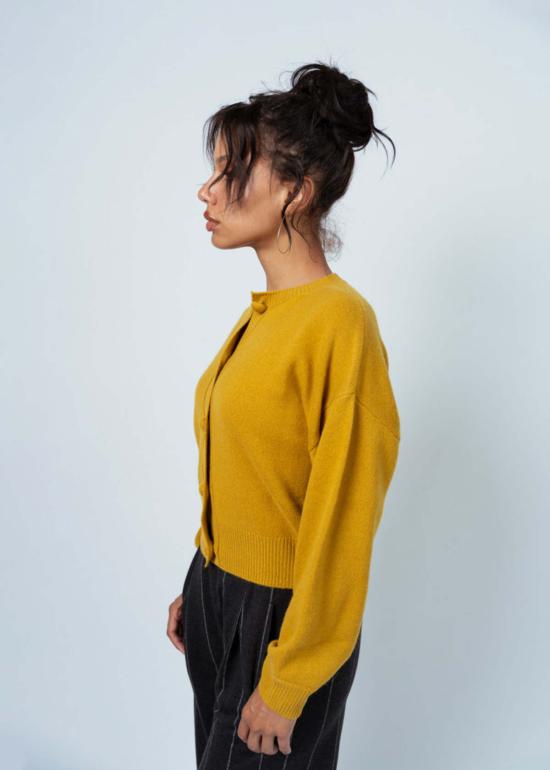  오디 가디건 캐시미어 카디건 골든 옐로우 - ODEEH