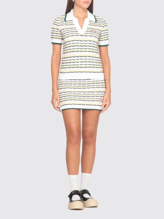 25FW 카사블랑카 폴로 티셔츠 WPF25KW1015 01 White - CASABLANCA