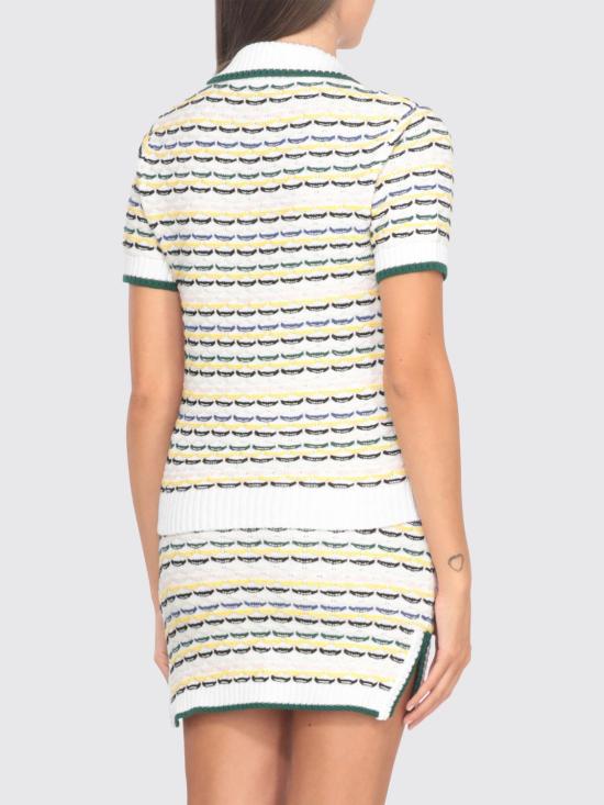 25FW 카사블랑카 폴로 티셔츠 WPF25KW1015 01 White - CASABLANCA