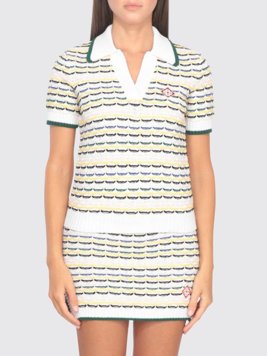 25FW 카사블랑카 폴로 티셔츠 WPF25KW1015 01 White