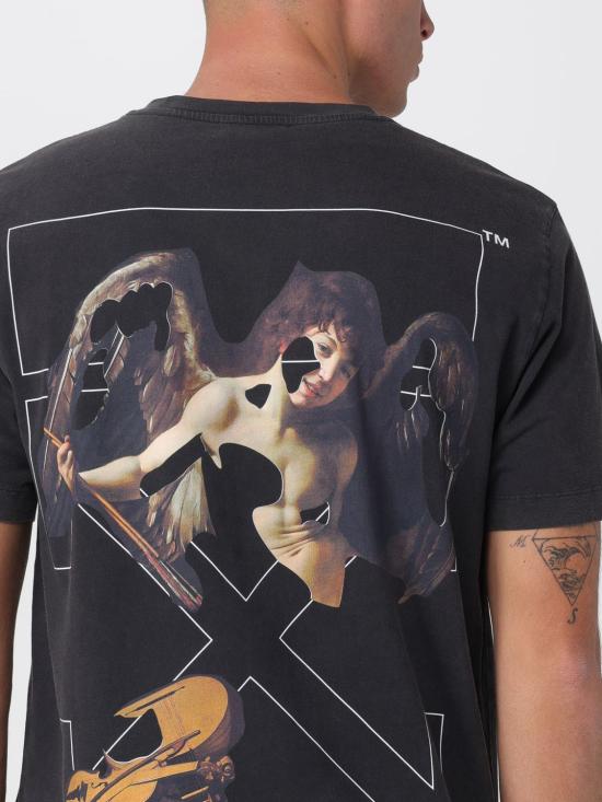 25FW 오프화이트 반팔 티셔츠 OMAA027F25JER00C 1301 Black - OFF WHITE