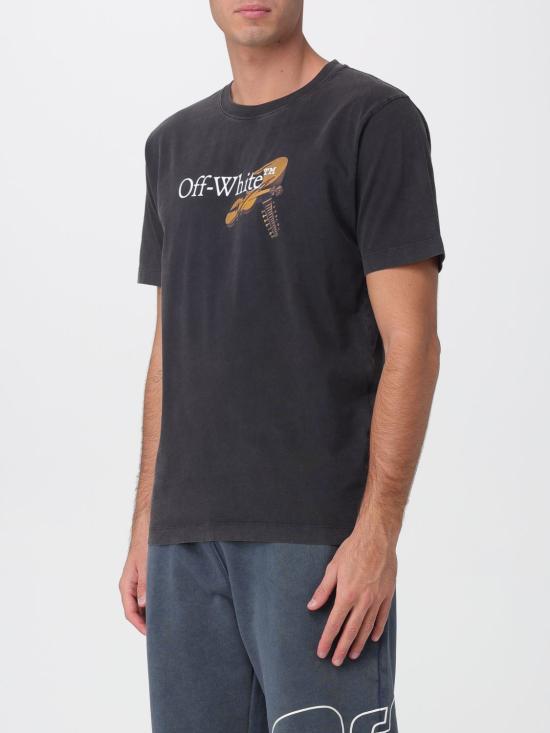 25FW 오프화이트 반팔 티셔츠 OMAA027F25JER00C 1301 Black - OFF WHITE