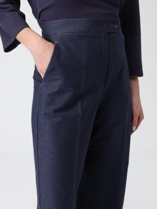 25FW 막스마라 스트레이트 팬츠 2526786027600 003 Navy - MAX MARA