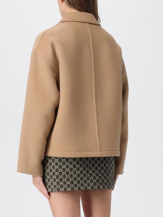 25FW 구찌 포인티드 칼라 울 집업 재킷 823859Z7ASL 2668 Camel - GUCCI