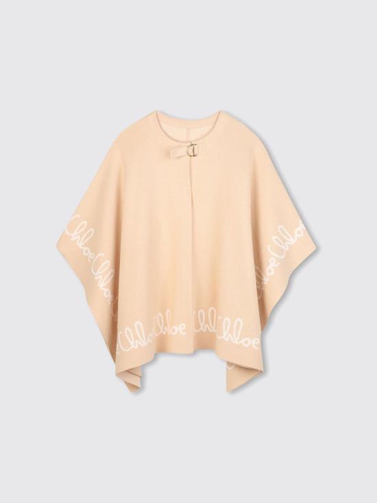 25FW [키즈] 끌로에 로고 자수 판초 C20667 257 Beige