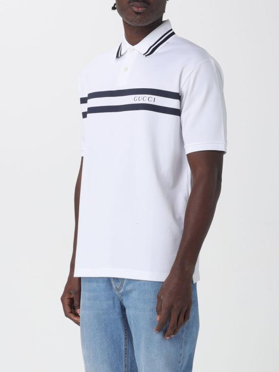 25FW 구찌 코튼 폴로 셔츠 788016XJGJX 9081 White - GUCCI