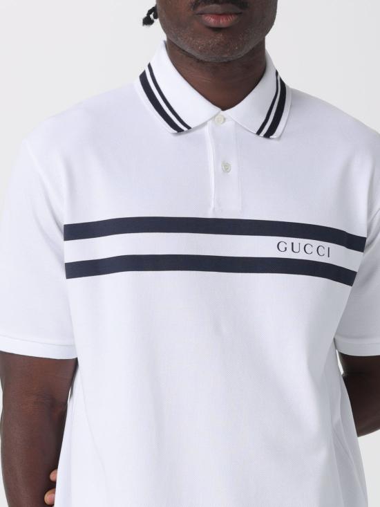 25FW 구찌 코튼 폴로 셔츠 788016XJGJX 9081 White - GUCCI