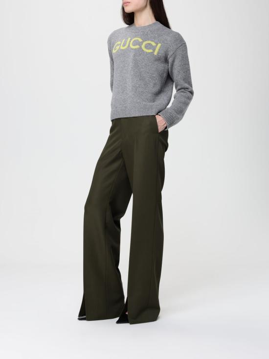 25FW 구찌 인타르시아 울 탑 스웨터 770072XKEBC 2323 Grey - GUCCI