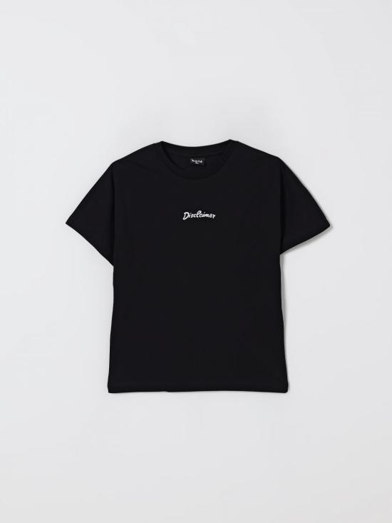 25FW [키즈] 디스클레이머 티셔츠 25IDK58704 NE RO Black