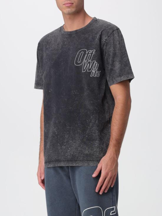 25FW 오프화이트 반팔 티셔츠 OMAA027F25JER00D 1301 Black - OFF WHITE