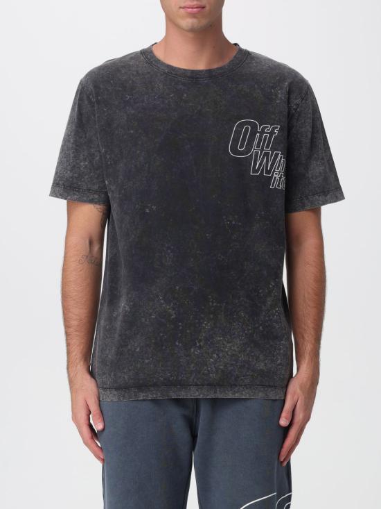 25FW 오프화이트 반팔 티셔츠 OMAA027F25JER00D 1301 Black