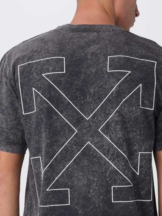 25FW 오프화이트 반팔 티셔츠 OMAA027F25JER00D 1301 Black - OFF WHITE