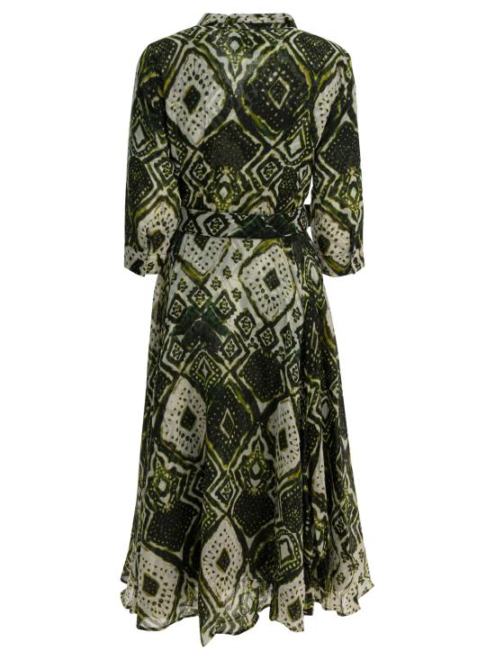 25FW 사만다 성 롱 원피스 ASTERTIE DYE MALDIVES IVORY OLIVE GREEN Green - SAMANTHA SUNG