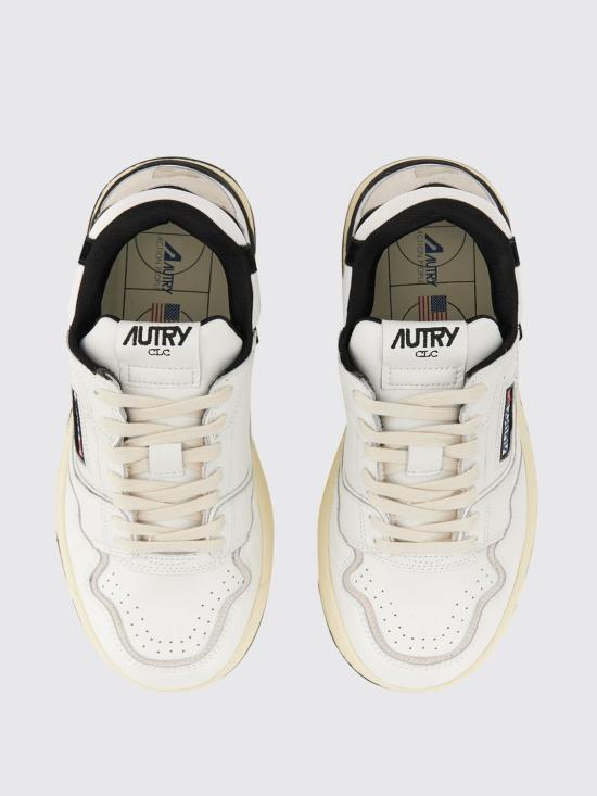 25FW 오트리 CLC 레더 스니커즈 ROLM MM04 White - AUTRY