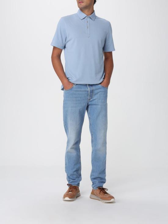 25FW 브루넬로 쿠치넬리 폴로 티셔츠 ME8543936 C3990 Gnawed Blue - BRUNELLO CUCINELLI