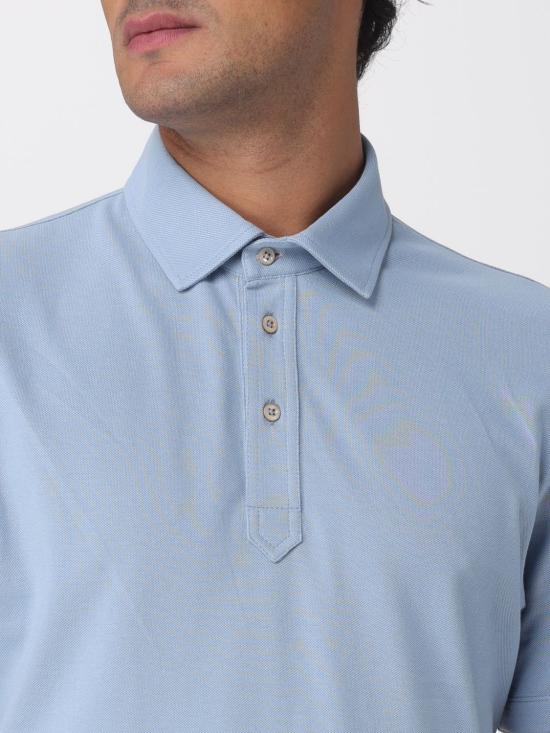 25FW 브루넬로 쿠치넬리 폴로 티셔츠 ME8543936 C3990 Gnawed Blue - BRUNELLO CUCINELLI