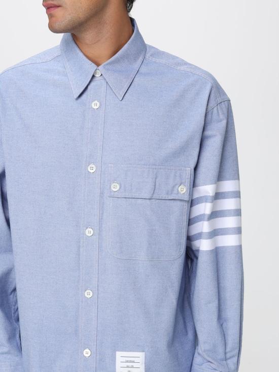 25FW 톰브라운 셔츠 MWL420AF0325 480 Gnawed Blue - THOM BROWNE