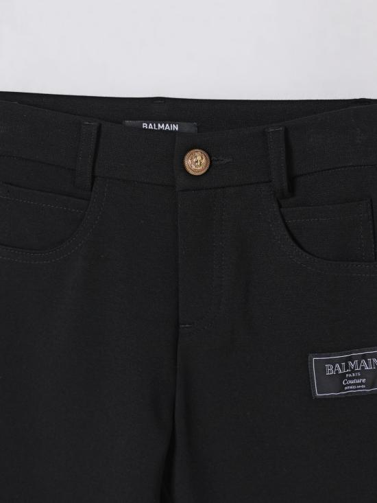 25FW [키즈] 발망 스트레이트 팬츠 BX6Q80J0371 930OR Black - BALMAIN
