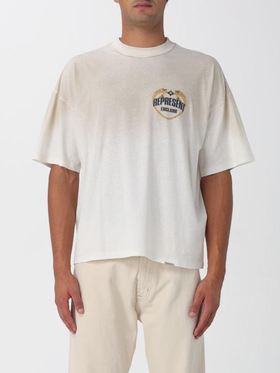 25FW 리프레젠트 반팔 티셔츠 MLM100171 WASHED Ecru