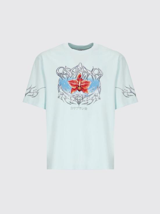 25FW 카사블랑카 반팔 티셔츠 MAW25JTS044 07 Blue - CASABLANCA