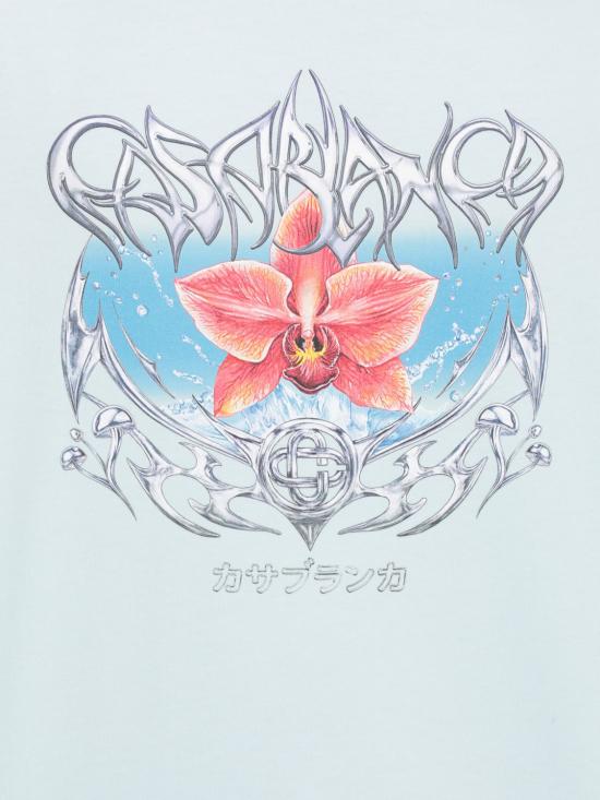 25FW 카사블랑카 반팔 티셔츠 MAW25JTS044 07 Blue - CASABLANCA