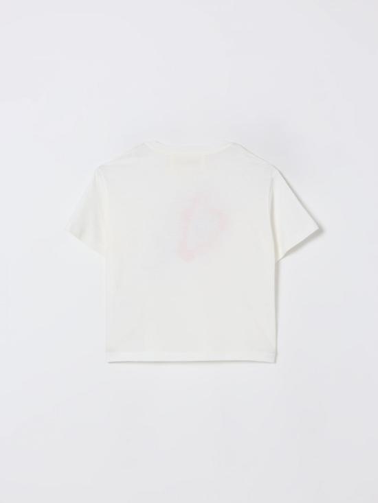 25FW [키즈] 시모네타 티셔츠 SX8A21J0177 101 Ivory - SIMONETTA