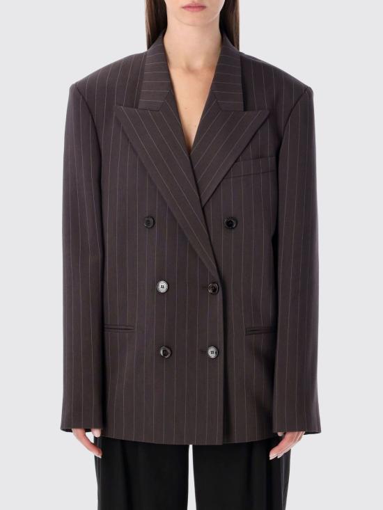 25FW 마그다뷰트림 자켓 107925 BROWN PIN Brown