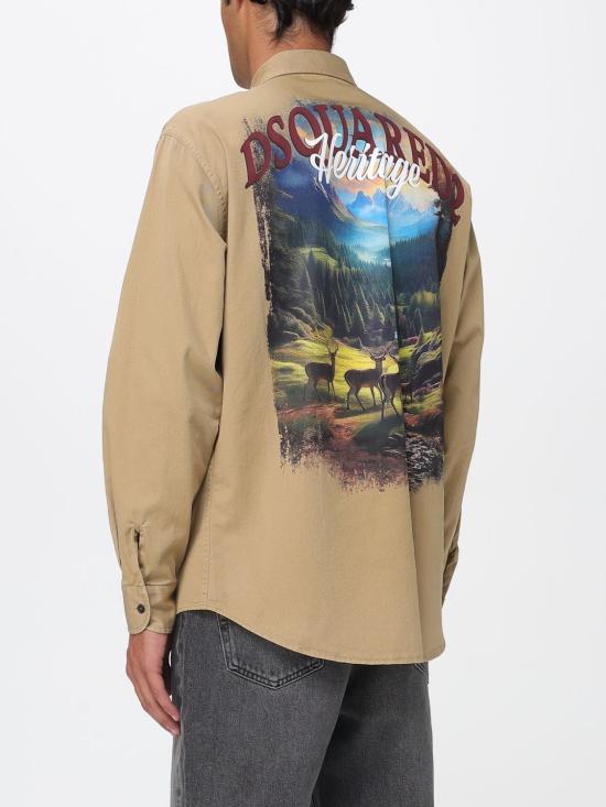 25FW 디스퀘어드2 긴팔 셔츠 S74DM0954D35305 124 Beige - DSQUARED2