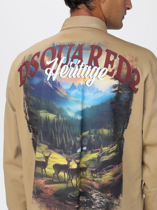 25FW 디스퀘어드2 긴팔 셔츠 S74DM0954D35305 124 Beige - DSQUARED2