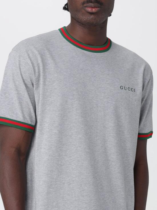 25FW 구찌 엠브로이더리 코튼 저지 티셔츠 835640XJHCW 1183 Grey - GUCCI