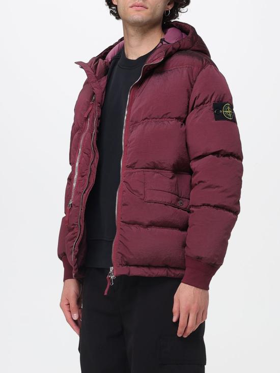 25FW 스톤 아일랜드 나일론 메탈 에코닐 후드 다운 파카 4100088S0019 V0012 Burgundy - STONE ISLAND