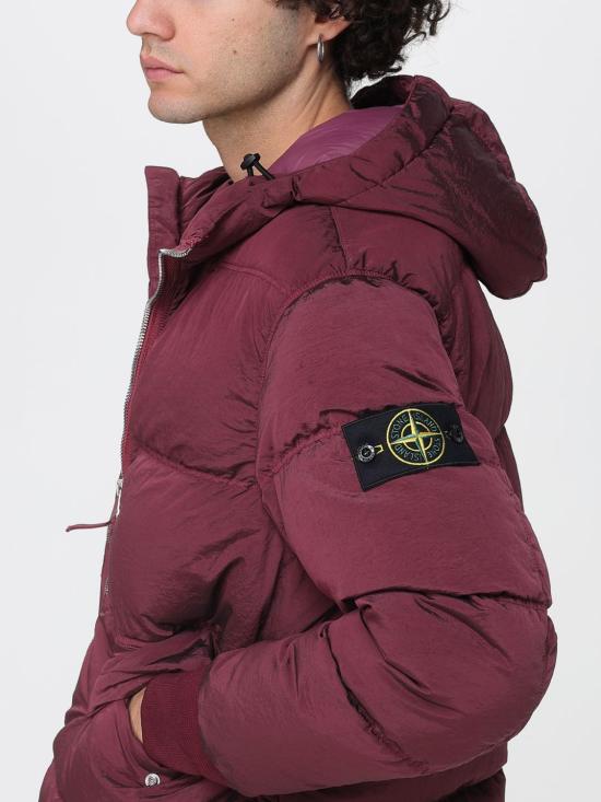 25FW 스톤 아일랜드 나일론 메탈 에코닐 후드 다운 파카 4100088S0019 V0012 Burgundy - STONE ISLAND
