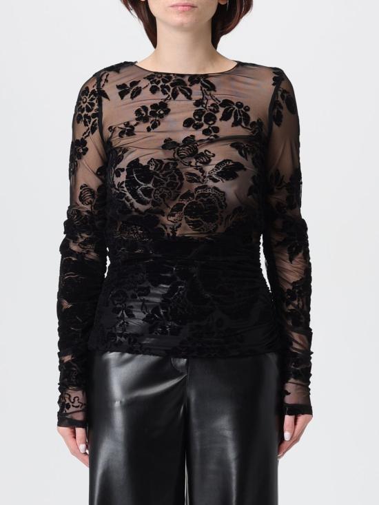 25FW 핑코 긴팔 티셔츠 105601A2QD ZD0 Black