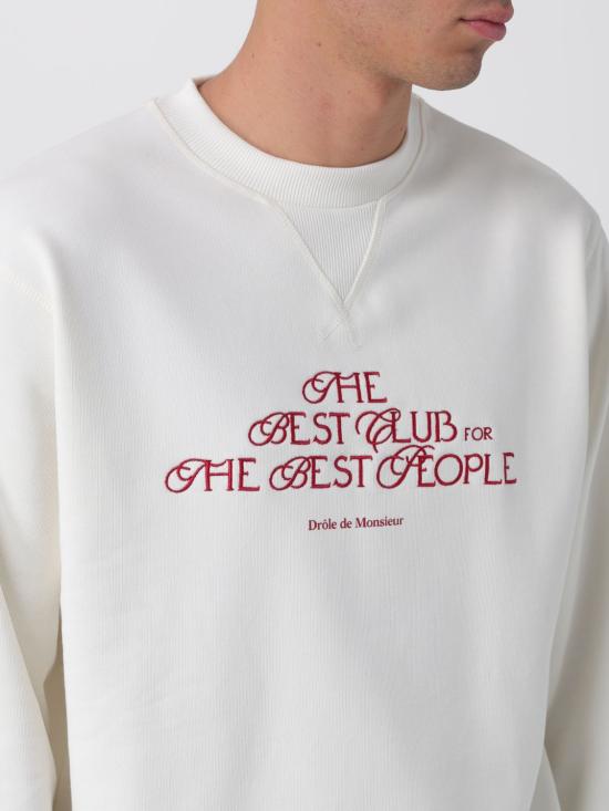 25FW 드롤드무슈 긴팔 티셔츠 SW181CO127 OW White - DROLE DE MONSIEUR