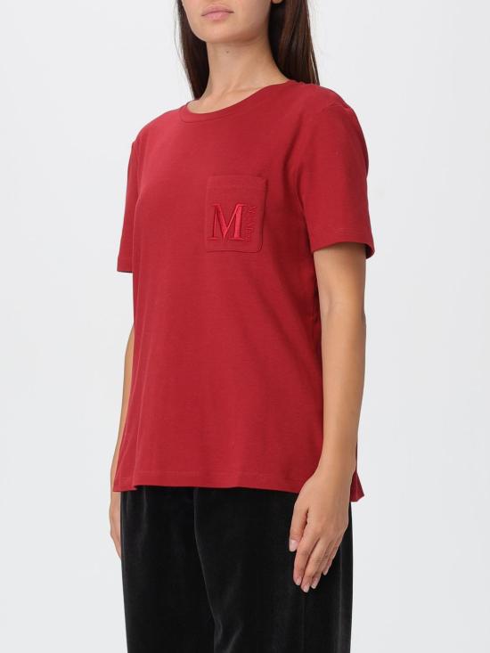 25FW 에스막스마라 반팔 티셔츠 2529976011600 007 Red - 'S MAX MARA