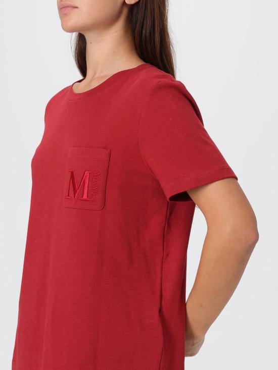 25FW 에스막스마라 반팔 티셔츠 2529976011600 007 Red - 'S MAX MARA