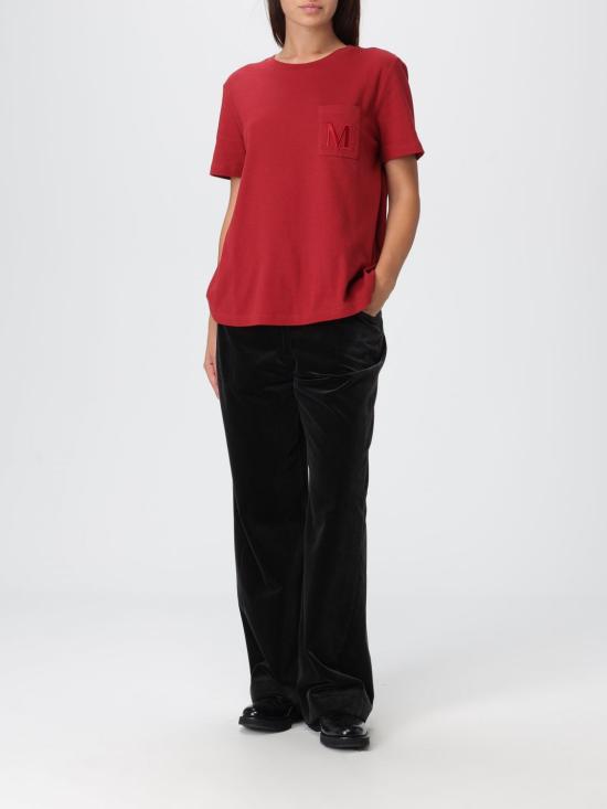 25FW 에스막스마라 반팔 티셔츠 2529976011600 007 Red - 'S MAX MARA