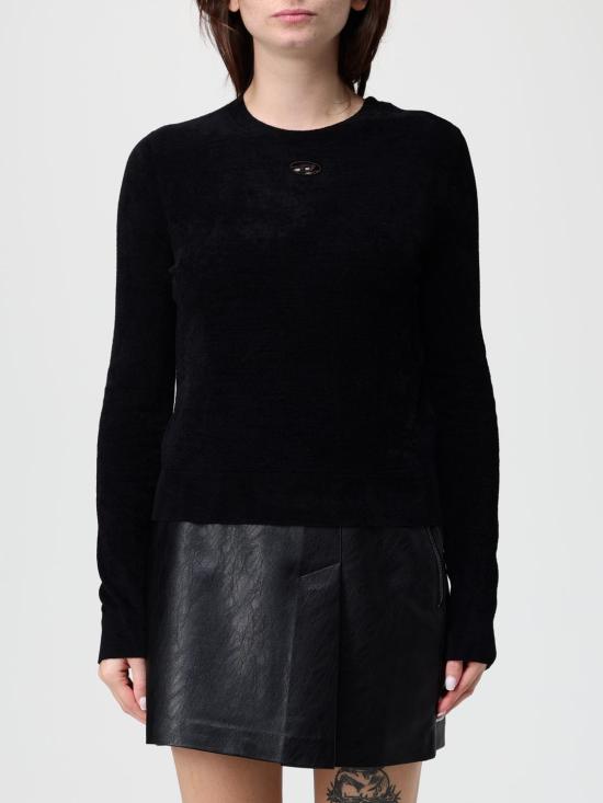 25FW 디젤 로고 자수 티셔츠 A194840IKBZ 9XX Black