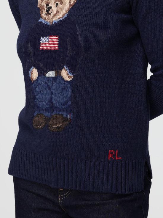 25FW 폴로 랄프로렌 베어 코튼&린넨 니트 스웨터 211927070 001 Blue - POLO RALPH LAUREN