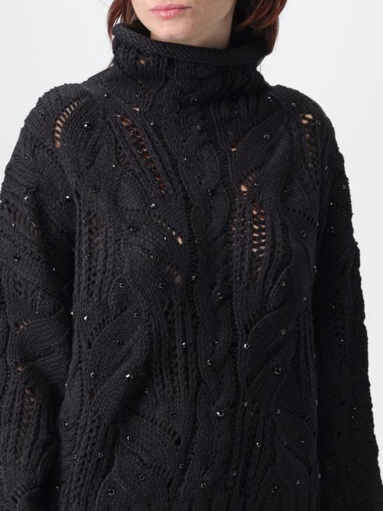 25FW 리우조 터틀넥 MF5451MA37R 22222 Black - LIU JO