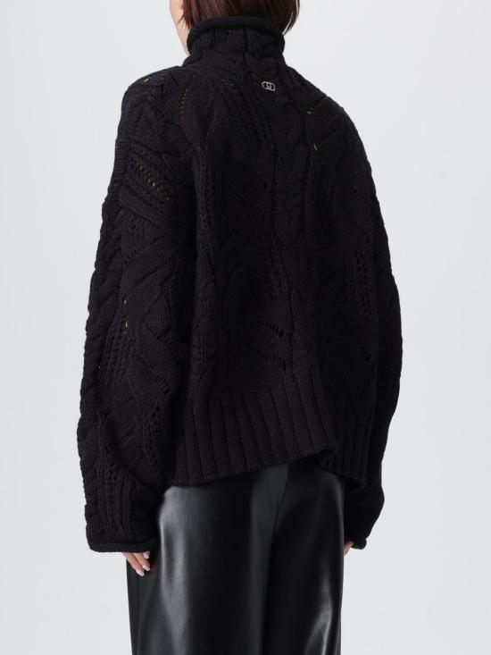 25FW 리우조 터틀넥 MF5451MA37R 22222 Black - LIU JO