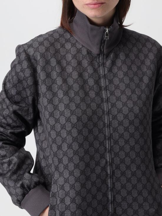 25FW 구찌 프린티드 테크니컬 저지 집 스웨트셔츠 837678XJHF0 1000 Black - GUCCI