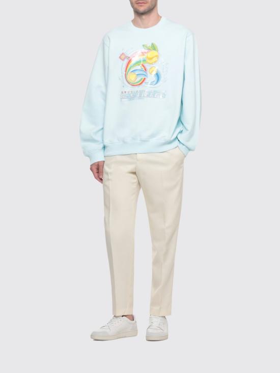 25FW 카사블랑카 긴팔 티셔츠 MAW25JTP293 01 Gnawed Blue - CASABLANCA