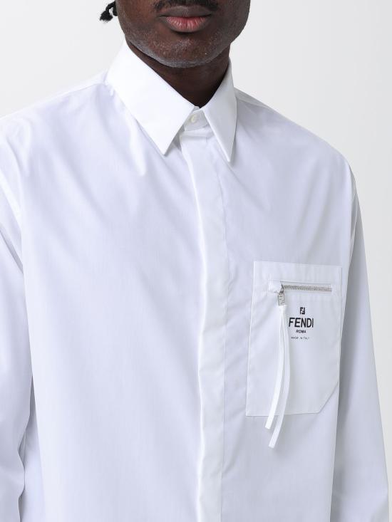 25FW 펜디 긴팔 셔츠 FS1098AN08 F0QA0 White - FENDI