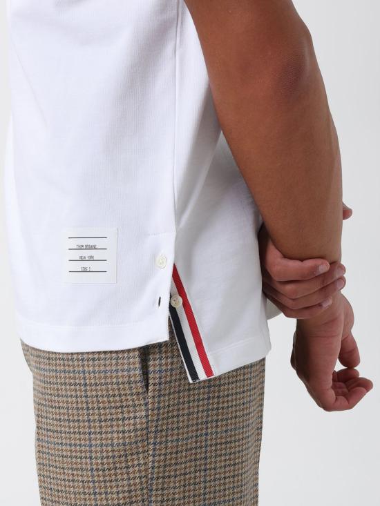 25FW 톰브라운 폴로 티셔츠 MJP230EJ0235 100 White - THOM BROWNE