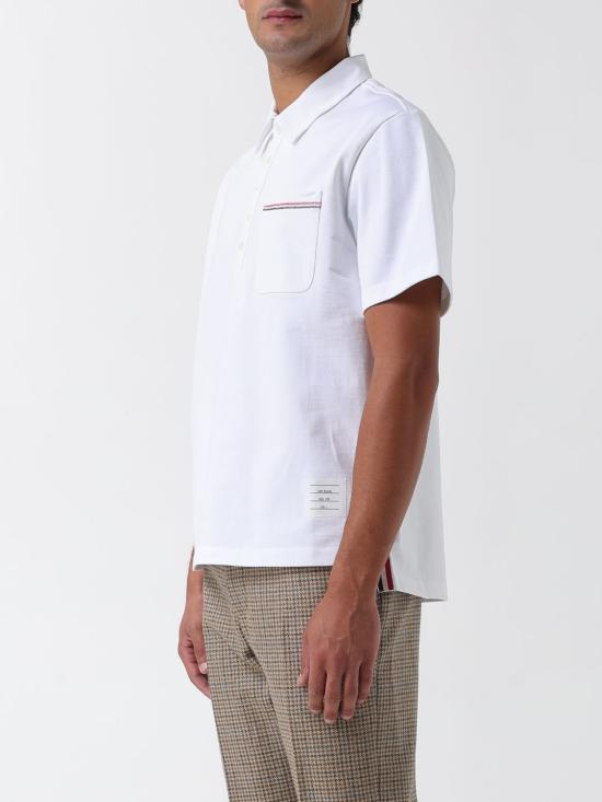 25FW 톰브라운 폴로 티셔츠 MJP230EJ0235 100 White - THOM BROWNE