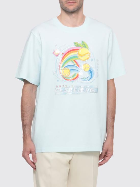 25FW 카사블랑카 반팔 티셔츠 MAW25JTS001 07 Blue