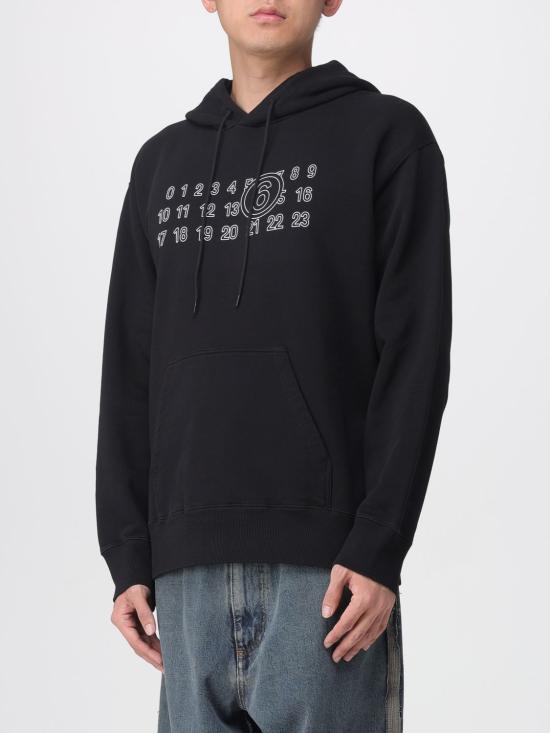 25FW MM6 메종마르지엘라 뉴메릭 후드 티셔츠 SH0GU0035M25025 900 Black - MM6 MAISON MARGIELA