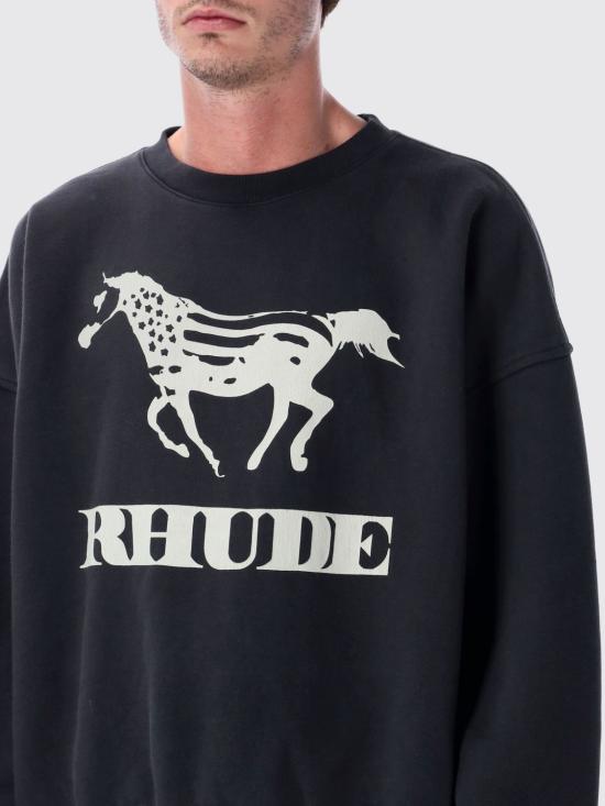 25FW 루드 긴팔 티셔츠 RHFW25ST04012 3158 Black - RHUDE